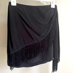Forever 21 Contemporary Black Fringe  Mini skirt  Size Small